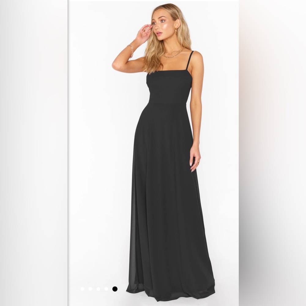 SHOW ME YOUR MUMU lauren tie maxi black bridesmaid dress XL